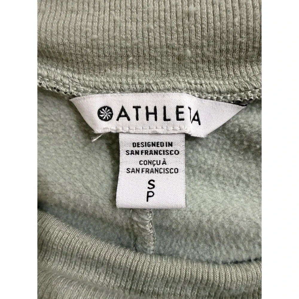 Athleta Womens Sage Green High Rise Fleece Jogger‎ Pants Size S Small Pockets